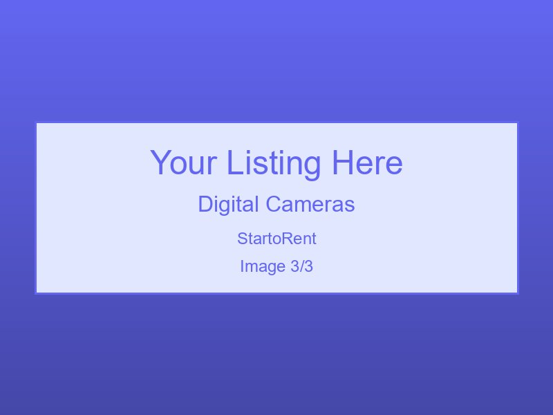Premium Digital Cameras Hire