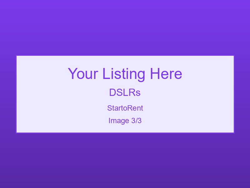Professional DSLRs Rental