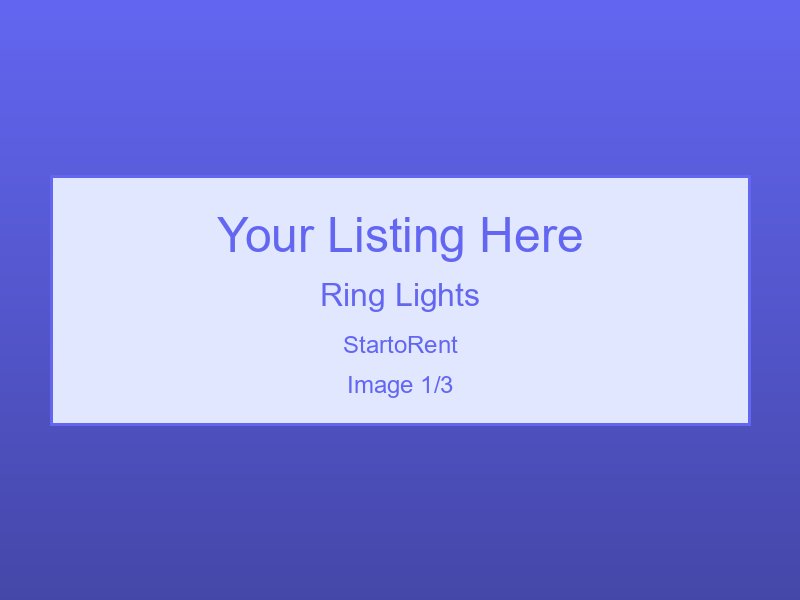 Premium Ring Lights Hire