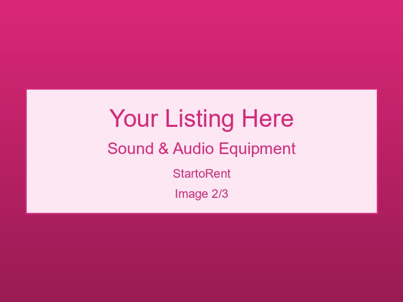 Premium Sound & Audio Equipment Available