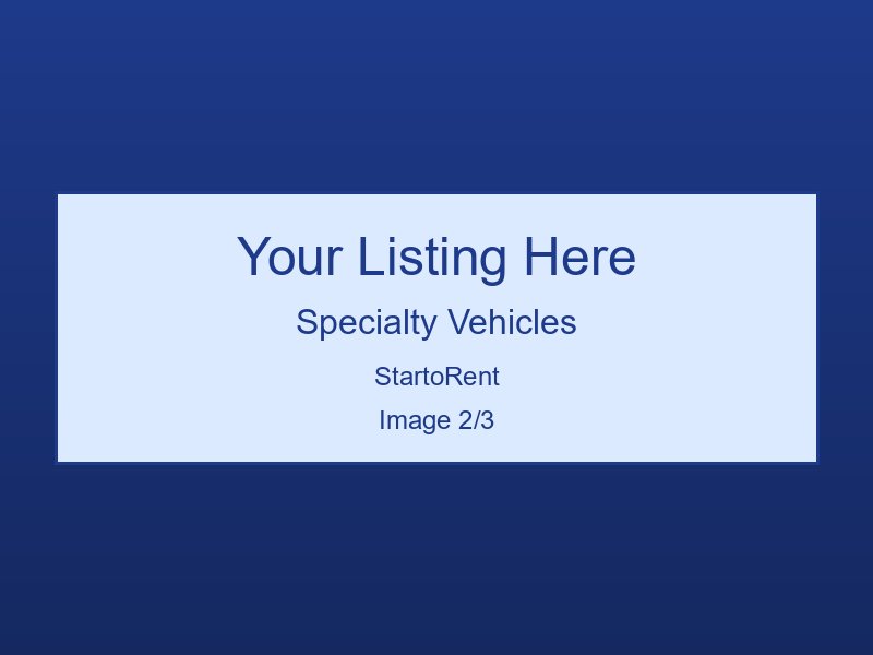 Professional Specialty Vehicles Available