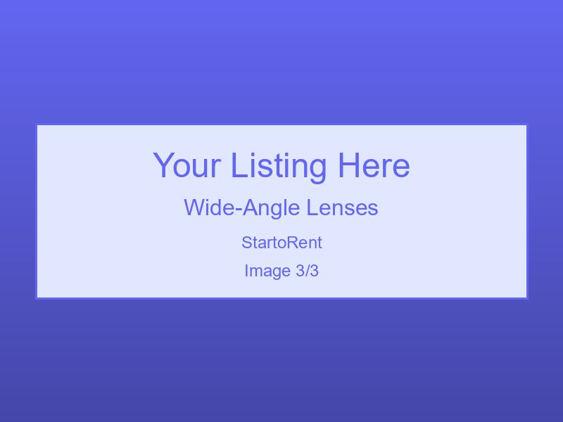 Premium Wide-Angle Lenses Available